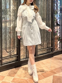 セットアップ対応】レイヤードツイードミニキャミワンピース｜ダズリン