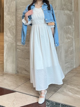 「dazzlin（ダズリン）のアイテム（デニムジャケット）」を使った、koharuさん（レディース・153cm）の春コーディネート
