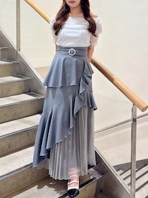 ❗️夏セール❗️ dazzlinアシメプリーツマーメイドスカート　グレー dazzlin スカート アシメプリーツマーメイドスカート : ZOZOTOWN
