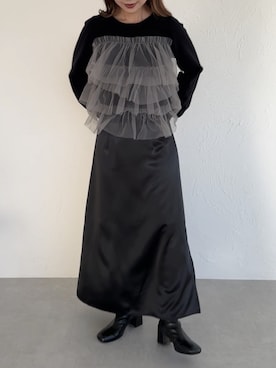 「soie by apres jour mignon（ソワバイアプレジュールミニョン）のアイテム」を使った、soie   さん（レディース・156cm）の秋コーディネート