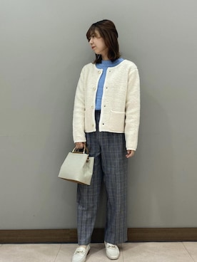 「サステナブル」｜「アイテム（ブルゾン）」を使った、かもさん（レディース・164cm）の秋コーディネート