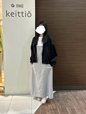 「Samansa Mos2 blue（サマンサモスモスブルー）のアイテム（ブルゾン）」を使った、あさん（レディース・149cm）の冬コーディネート