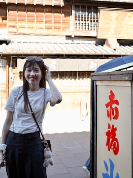 「アイテム（スラックス）」を使った、୨୧⑅*.さん（レディース・163cm）の夏コーディネート