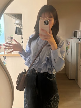 「MOUSSY（マウジー）のアイテム（パンツ）」を使った、୨୧⑅*.さん（レディース・163cm）の春コーディネート