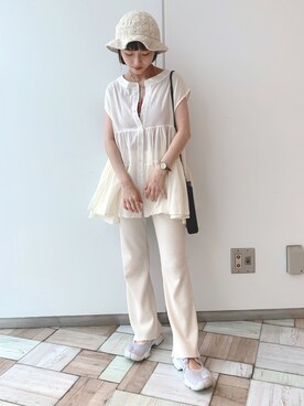 「NIKE(ナイキ)のアイテム(サンダル)」を使った、azusaさん(レディース・143cm)の夏コーディネート