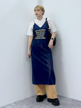 「PBLIM（ページボーイリム）のアイテム（ワンピース/ドレス）」を使った、moeさん（レディース・158cm）の春コーディネート