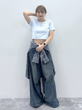 「PBLIM（ページボーイリム）のアイテム」を使った、moeさん（レディース・158cm）の夏コーディネート