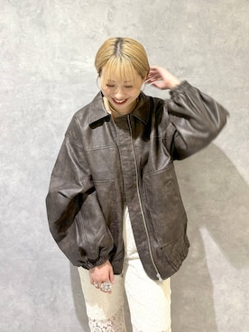 「アイテム（ブルゾン）」を使った、moeさん（レディース・158cm・20代）の秋コーディネート