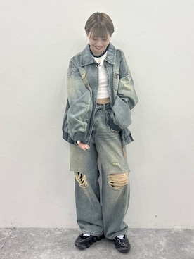 「アイテム（ブルゾン）」を使った、moeさん（レディース・158cm・20代）の夏コーディネート