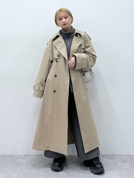 「PAGEBOY（ページボーイ）のアイテム（トレンチコート）」を使った、moeさん（レディース・158cm）の冬コーディネート