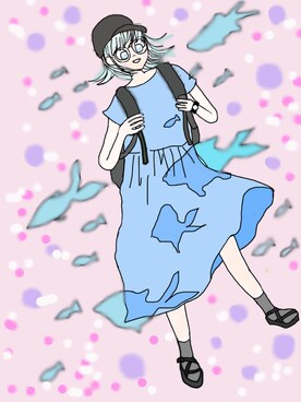 ワンピースを使った 魚柄 の人気ファッションコーディネート Wear ワンピースを使った 魚柄 の人気ファッションコーディネート Wear