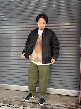 「MANASTASH（マナスタッシュ）のアイテム（MA-1）」を使った、Turkeyさん（メンズ・173cm）の秋コーディネート