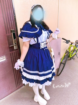 「Angelic Pretty（アンジェリックプリティ）のアイテム（その他アウター、ブルー系）」を使った、riryuonさん（レディース・155cm）の夏コーディネート