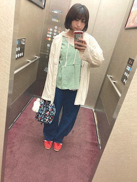 「ehka sopo（エヘカソポ）のアイテム」を使った、えざきかすみさん（レディース・152cm）の春コーディネート