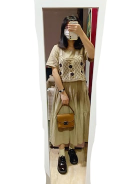 「ティアードスカート」｜「アイテム（腕時計）」を使った、シシ🌼さん（レディース・153cm）の秋コーディネート