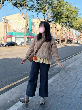 「FOREVER 21（フォーエバー トゥエンティーワン）のアイテム（パンツ）」を使った、シシ🌼さん（レディース・153cm）の冬コーディネート