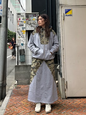 「カモフラスカート」｜sichaaaanさん（レディース・162cm）の夏コーディネート