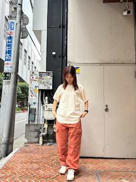 「アイテム（パンツ、レッド系）」を使った、sichaaaanさん（レディース・162cm）の夏コーディネート