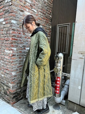 「オリーブ」｜「アイテム（ダウンジャケット/コート）」を使った、sichaaaanさん（レディース・161cm）の冬コーディネート