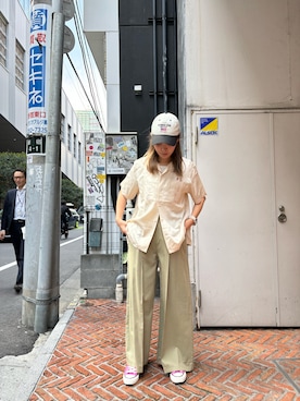 「アイテム（キャップ）」を使った、sichaaaanさん（レディース・162cm・20代）の春コーディネート