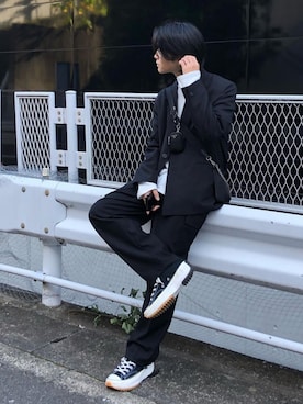 「JW Anderson（ジェイダブリューアンダーソン）のアイテム（スニーカー）」を使った、kaitoさん（メンズ・176cm）の夏コーディネート