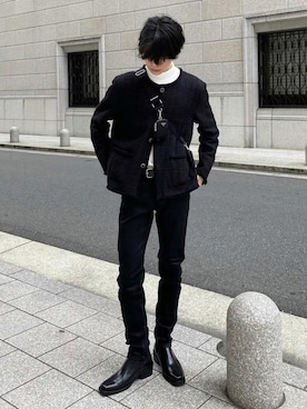 「モードストリート」｜「アイテム（ノーカラージャケット）」を使った、kaitoさん（メンズ・176cm）の秋コーディネート