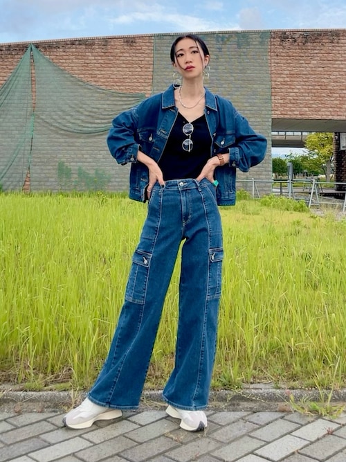 SOMETHING】｢LISA｣カーゴワイドパンツ（デニムパンツ