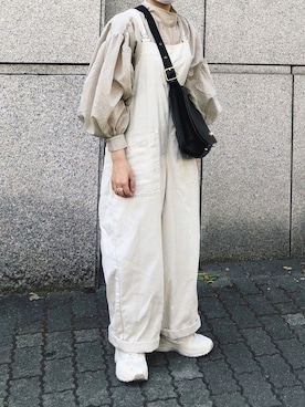「オールドコーチ」｜「アイテム（オールインワン・サロペット）」を使った、Yukaさん（レディース・156cm）の春コーディネート