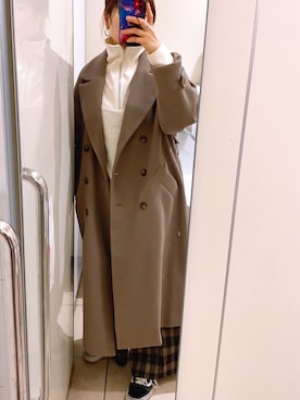 「DISCOAT（ディスコート）のアイテム（トレンチコート）」を使った、KiNaKoさん（レディース・162cm）の冬コーディネート