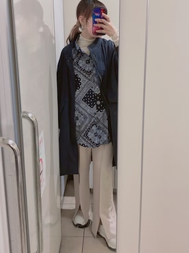 「リエディ」｜「アイテム（モッズコート）」を使った、KiNaKoさん（レディース・162cm）の冬コーディネート