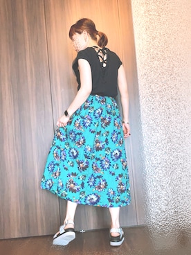 「Factor=（ファクターイコール）のアイテム（スカート）」を使った、KiNaKoさん（レディース・162cm）の夏コーディネート