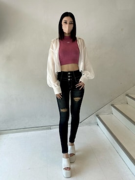 「GYDA（ジェイダ）のアイテム」を使った、serinaさん（レディース・166cm）の夏コーディネート