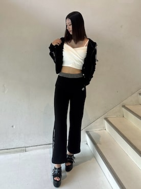 「GYDA（ジェイダ）のアイテム（その他パンツ）」を使った、serinaさん（レディース・166cm）の夏コーディネート