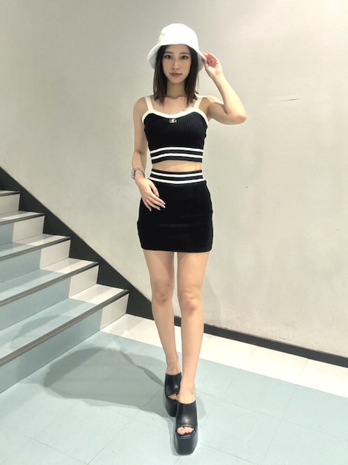 GYDA 帽子 ハット ラインストーンパイルバケットハット