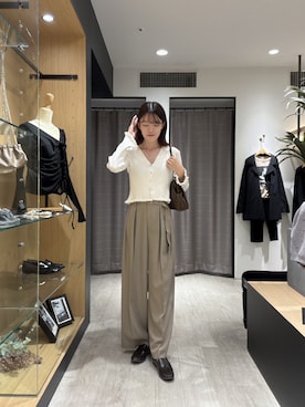 「CAPRICIEUX LE'MAGE（カプリシューレマージュ）のクラウディギャザーバッグ（ショルダーバッグ）」を使った、okomeさん（レディース・164cm）の秋コーディネート