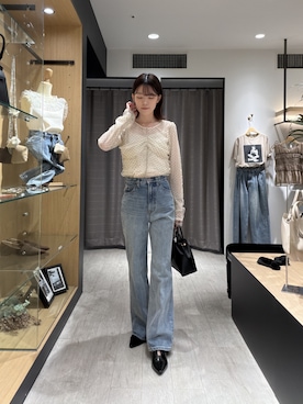 「CAPRICIEUX LE'MAGE（カプリシューレマージュ）のアイテム（デニムパンツ）」を使った、okomeさん（レディース・164cm）の秋コーディネート