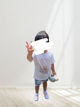 「アイテム（デニムパンツ）」を使った、y_mamさん（キッズ・90cm）の秋コーディネート