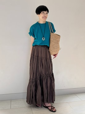 「バックロゴ」｜HOUSE OF LOTUS　staffさん（レディース・158cm）の夏コーディネート