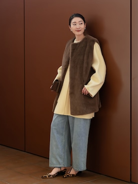 「アイテム（その他アウター、イエロー系）」を使った、HOUSE OF LOTUS　staffさん（レディース・165cm）の冬コーディネート