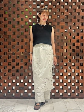 「ノースリーブニット」｜HOUSE OF LOTUS　staffさん（レディース・160cm）の夏コーディネート