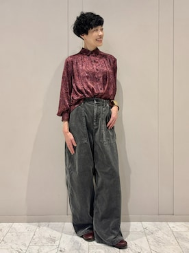 「柄シャツ」｜HOUSE OF LOTUS　staffさん（レディース・158cm）の秋コーディネート