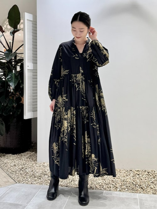 ハクプリントティアードワンピース（ワンピース）｜HOUSE OF