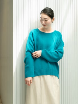 「HOUSE OF LOTUS（ハウスオブロータス）のピグメントバイオナロースカート（スカート、ホワイト系）」を使った、HOUSE OF LOTUS　staffさん（レディース・149cm）の冬コーディネート