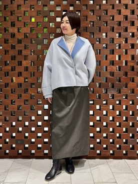 「アイテム（ノーカラーコート）」を使った、HOUSE OF LOTUS　staffさん（レディース・160cm）の秋コーディネート