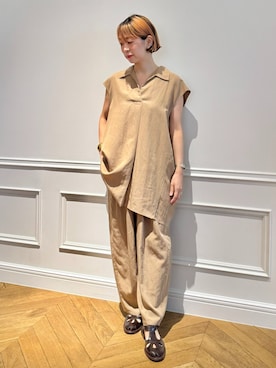 「キャメル」｜HOUSE OF LOTUS　staffさん（レディース・164cm）の夏コーディネート
