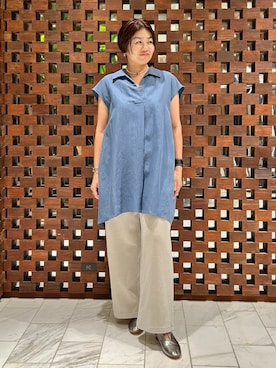 「ブルー x ホワイト」｜HOUSE OF LOTUS　staffさん（レディース・160cm）の夏コーディネート