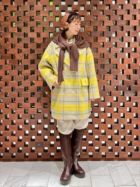 「HOUSE OF LOTUS（ハウスオブロータス）のコーデュロイジャージストレートパンツ（その他パンツ、グレー系）」を使った、HOUSE OF LOTUS　staffさん（レディース・149cm）の秋コーディネート