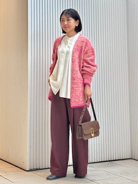 「アイテム（パンツ、レッド系）」を使った、HOUSE OF LOTUS　staffさん（レディース・149cm）の秋コーディネート