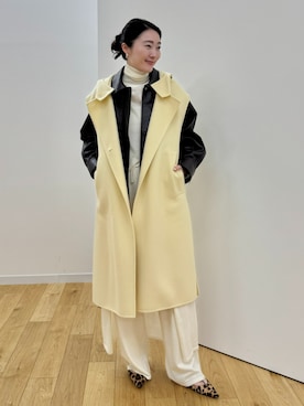 「HOUSE OF LOTUS（ハウスオブロータス）のニットワンピース（ワンピース、ホワイト系）」を使った、HOUSE OF LOTUS　staffさん（レディース・149cm）の秋コーディネート