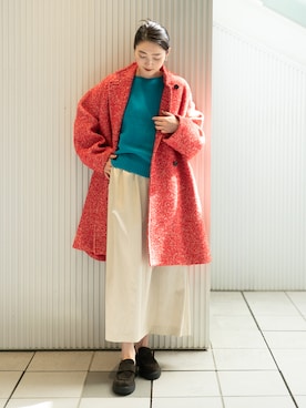 「アイテム（その他アウター、ピンク系）」を使った、HOUSE OF LOTUS　staffさん（レディース・165cm）の冬コーディネート